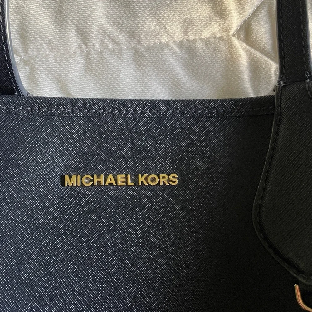 Michael Kors Leather Tote Bag Dark Blue - Picture 7 of 7